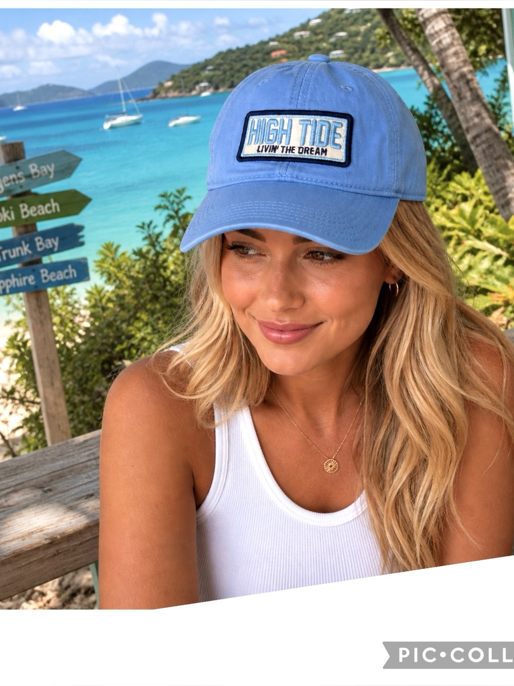 High Tide St John USVI Blue Baseball Cap Livin the Dream Legacy Hat